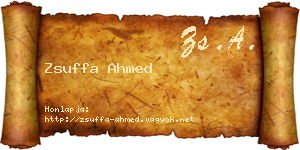 Zsuffa Ahmed névjegykártya